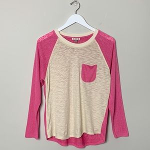 Cope Colorblock Baseball Tee Pink/Cream